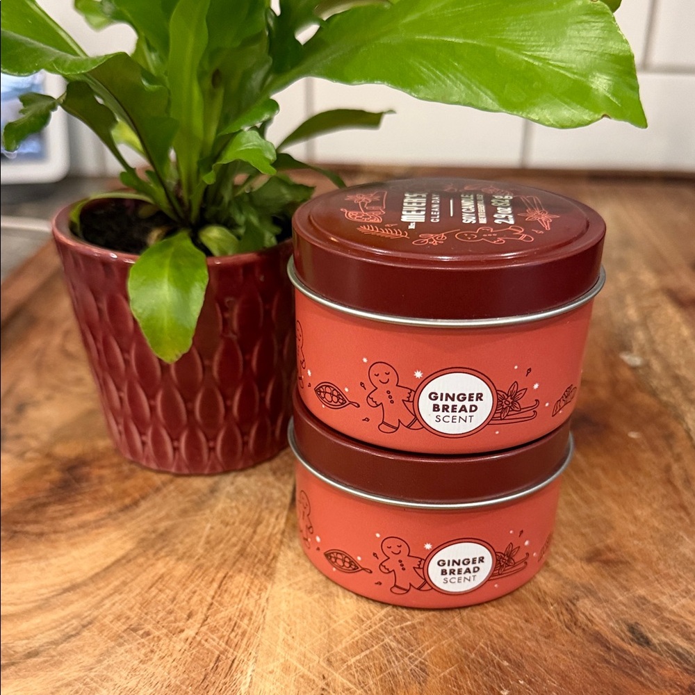 New! Mrs Meyer's Clean Day - Gingerbread Scented Soy Candles - set of 2